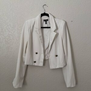 Chic White Women's Suit Jacket